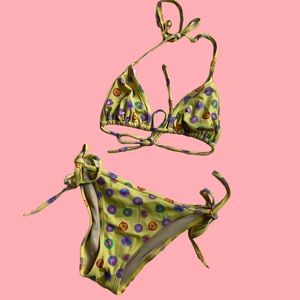 Victoria’s Secret true 2000s multicolor heart bikini 2 piece